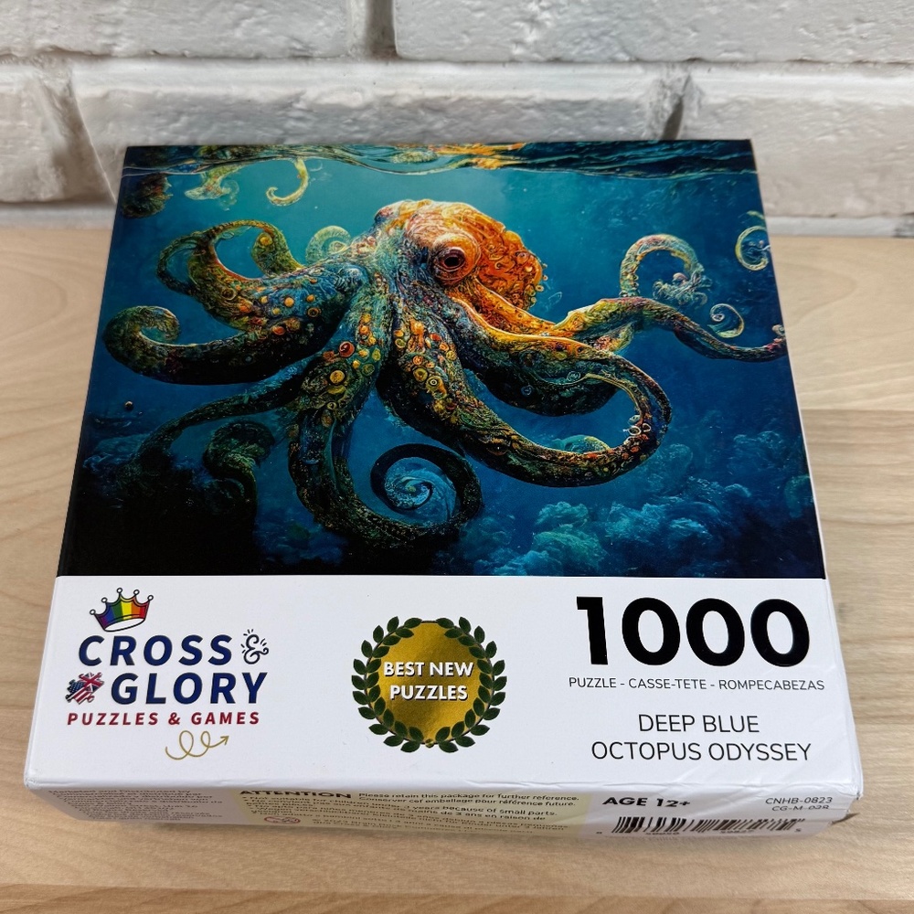 1000 Pc Jigsaw Puzzle GUC Deep Blue Octopus Odyssey